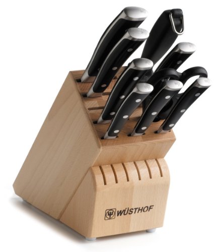 Wusthof Classic Ikon 10-Piece Knife Set with Block, Black On Sale