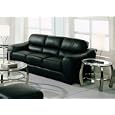 Harbor Drive Black Leather 3-Seat Sofa Couch