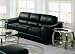Kitchen & Housewares : Harbor Drive Black Leather 3-Seat Sofa Couch