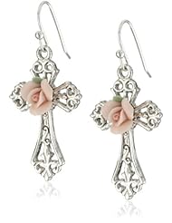 The Vatican Library Collection Rose Cross Earrings
