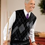Asymmetrical Argyle Merino Wool Vest