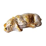 Sleeping Hound Dog Box Swarovski Crystals 24K Gold Jewelry, Keepsake Pill Box FREE SHIP Certificate of Authenticity