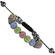 10mm Hematite Multi Czech Crystal Shamballa Bracelet