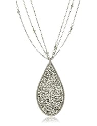 Dana Kellin Textural Silver Pyrite Suspended from Multi-Chain Detail Pendant Necklace