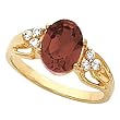 14K Yellow Gold Mozambique Garnet and Diamond Ring