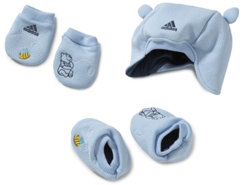 Adidas Baby M&uuml;tze, Handschuhe und Pantoffeln Disney Gift Set, vision blue f10/uniform blue, 86, P93941
