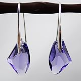 Violet Purple Crystal 925 Sterling Silver Earrings Used Swarovski Crystals