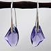 Violet Purple Crystal 925 Sterling Silver Earrings Used Swarovski Crystals