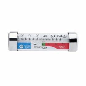 Taylor Refrigerator Tube Thermometer, NSF Listed, Temperature Range is -20 to 80 &deg; F (-29 to 27
