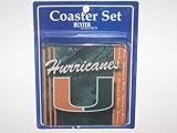 MIAMI HURRICANES 4 Pack (4 x 4) Foam DRINK COASTER SET