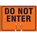 Accuform Signs FBC768 Plastic Traffic Cone Top Warning Sign, Legend "DO NOT ENTER", 10" Width x 14" Length x 0.060" Thickness, Black on Orange