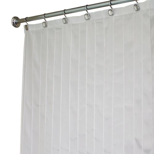 InterDesign Pin Tuck Pleated Fabric Shower Curtain, White InterDesign Pin Tuck Pleated Fabric Shower Curtain, White