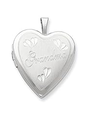 Sterling Silver 20mm D/C Grandma Heart Locket