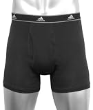 adidas Men's Athletic Comfort Climalite 2-Pack Boxer Brief, Black/Black, Large