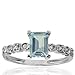 10k White Gold Aquamarine and Diamond Ring (.06 title=