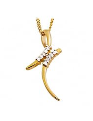 Swirl Cross Diamond 9ct 9k Solid Yellow Gold Pendant 64713