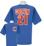 Tyler Colvin Chicago Cubs Name and Number Blue T-Shirt by Majestic