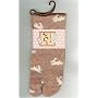 Bunnies and Flowers Tabi Fashion Midcalf Socks 7 Inch Cuff, Tan