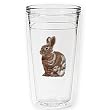 Rabbit (Brown) 12 oz Slimline Insulated Beverage Tumbler, Clear