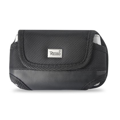 New Fashionable Nylon Pouch Protective Carrying Cell Phone Case for BlackBerry Torch 9800 Curve 3G 9300 Curve 8330 8300 8520 8530 8900 Bold 9700 / ZTE MSGM8 II Cricket / HTC Pure / Huawei M750 / LG Vu Plus enV3 VX-9200 Rumor Touch GM730 / Palm Pixi / Pixi Plus / Pantech Slate C530 / Samsung Reality / Strive A687 Magnet A257 Freeform / Link R350 / R351 / Sanyo SCP-2700 Sharp Microsoft Kin Two – Black