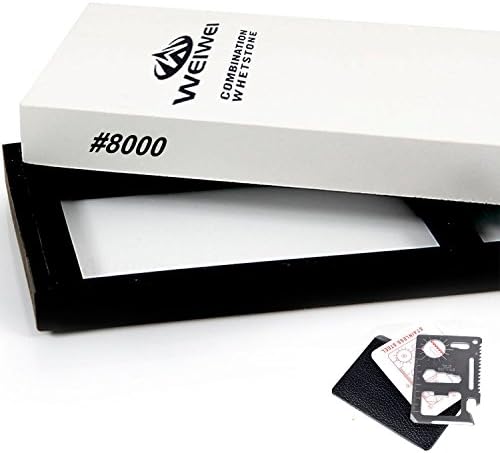 TTOBS Waterstone 8000 Grit ， Bonus Credit Card Wallet Knife ， Sharpening Stone Knife / Razor Sharpener Super Fine Whetstone (8000#)