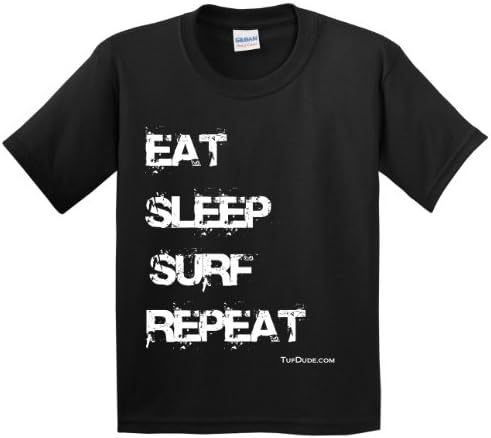 Tuf Dude Men's Eat Sleep Surf Repeat T-shirt XL Black