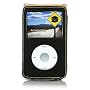 iPod Video / Classic Genuine Leather Case for 30 GB Video and 80GB Classic with Belt Clip and Strap, Midnight Black