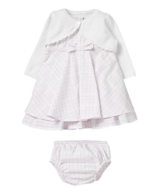 Girls Check Dress and Cardigan Set