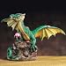 Forest Green Dragon with Crystal Figurine - Cold Cast Resin - 4'' Height