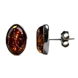 Sterling Silver Honey Amber Stud Earrings