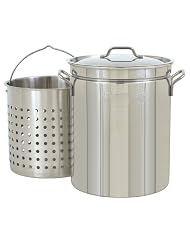 Bayou Classic 1144 44-Quart All Purpose Stainless Steel Stockpot with Steam and Boil... by 