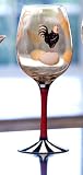 Rooster White Wine Glass with Beaded Stem