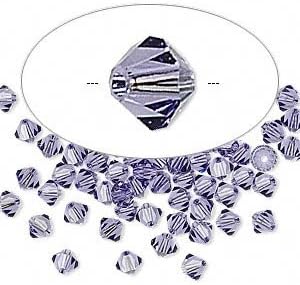 SwarovskiCrystal 5328 4mm XILION Tanzanite (Purple) Bicones - 48 Pack