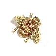 Yellow Topaz Austrian Rhinestone Bumble Bee Gold Plated Brooch Pin