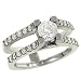 2 Row Pave Diamond Engagement Ring .58cttw (cz ctr)