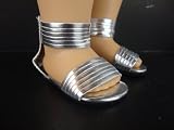 Silver Strappy Sandals for the 18 Inch Doll Made for the American Girl Doll