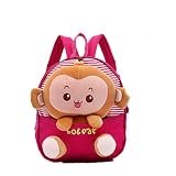 Zxuy Kids Gift Ideas for Kids Boys Girls Canvas School Bag Animal Cartoon Backpack Satchel School Book Bag (Rose red)