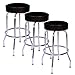 Jet Black Chrome 30 Inch Swivel Bar Stool - Set of Three (0-1950BLK 3pk)