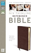 NIV, Thinline Reference Bible, Bonded Leather, Burgundy, Red Letter Edition
