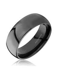 Bling Jewelry Black Tungsten Carbide Mens Wedding Ring Ring 8mm - Size 10.5 by 