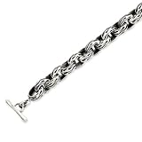 Sterling Silver Antiqued Gothic Bracelet - 9 Inch