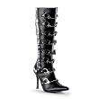 3 3/4Women's Sexy Knee High Boots Single Sole Stiletto With Hand Cuff Strap Police Boot
