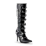 3 3/4Women's Sexy Knee High Boots Single Sole Stiletto With Hand Cuff Strap Police Boot