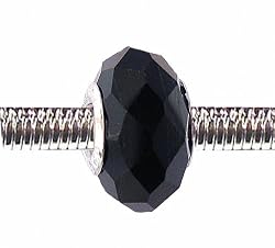 Pandora Style Charm Bead (Z94) Faceted Murano Lampwork Glass (14mm x 10mm) (fits Troll too)
