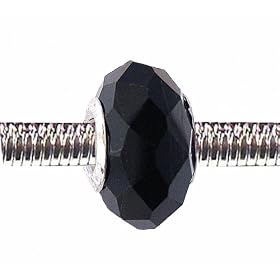 Pandora Style Charm Bead (Z94) Faceted Murano Lampwork Glass (14mm x 10mm) (fits Troll too)