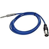 Seismic Audio - SATRXL-M6 - Blue 6' XLR Male to 1/4" TRS Patch Cable