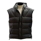 TAIGA Blackcomb 800 Deluxe - Men's Goose Down Vests with a Thin AquaNix Hide-Away Hood, Black, MADE IN CANADA