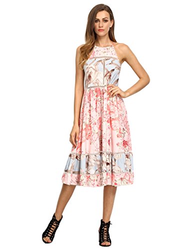Floerns Women's Midi Halter A Line Dress