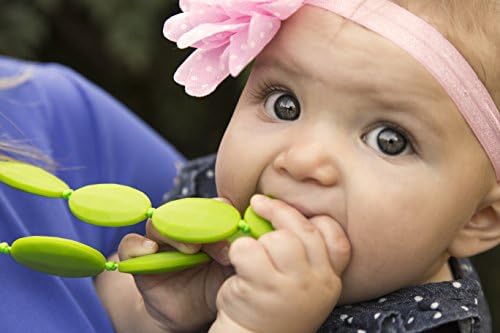 Silicone Teether Necklace Chartreuse Green: Great Shower Gift. For Moms With Nursing and Teething Baby