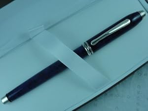 Cross Made in the USA Townsend Blue Marble and Sterling Silver Gel Ink Rollerball Pen .Very Rare Collectible Made in Lincoln Rhode Island, USA